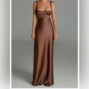 Anna October Bustier Dress Satin Maxi Size XS